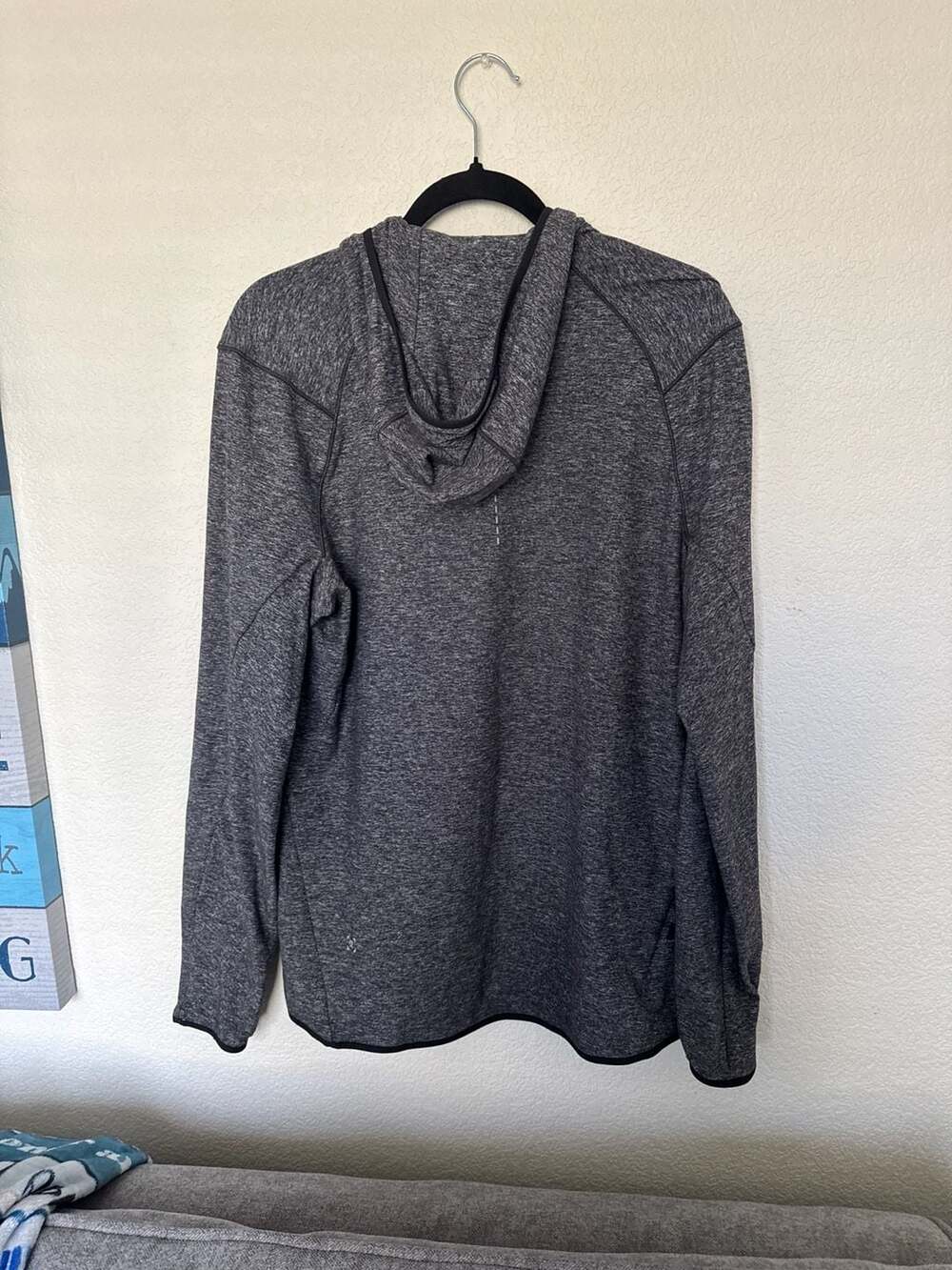 Lululemon Men's Gray Quarter Zip Running Hoodie Performance Pullover M - Picture 10 of 11